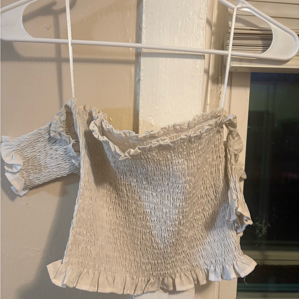 Elegant Off-Shoulder Smocked Top